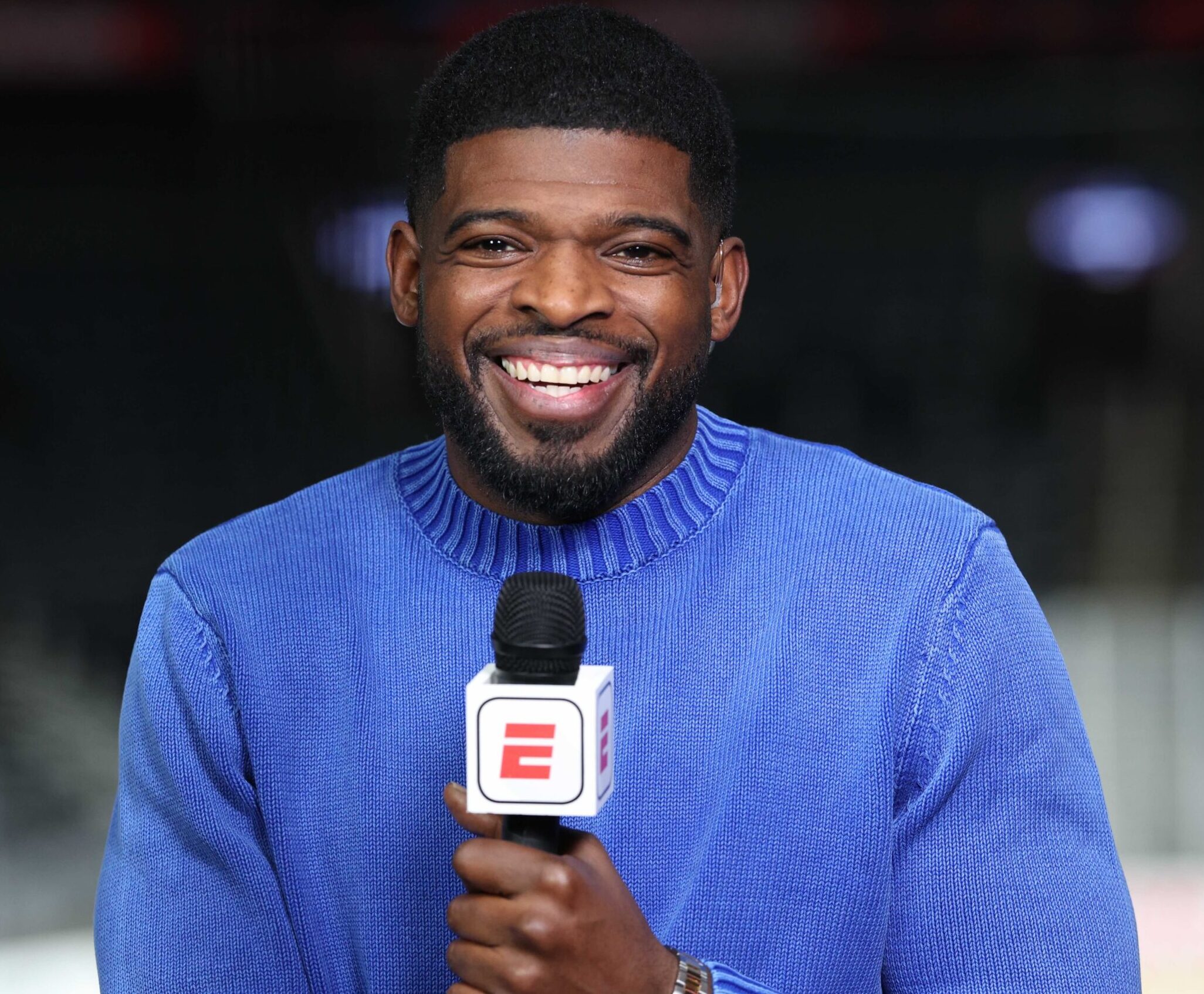 P.K. Subban is an NHL analyst for ESPN and a former NHL defenseman who played 13 seasons in the league. He joined ESPN’s NHL broadcast team in 2022 and has served as an analyst for the Stanley Cup Playoffs and select NHL games. Subban is also a regular contributor to The Point, ESPN’s NHL studio show.